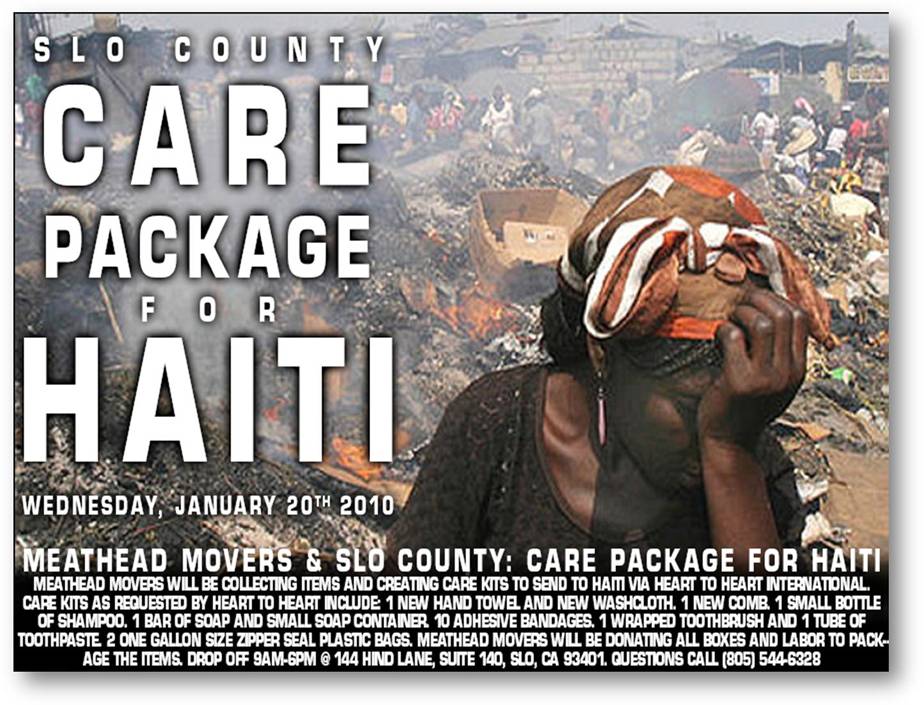 Meathead Movers collecting for Haitian relief