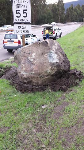 Large boulder wreaks havoc on Highway 101