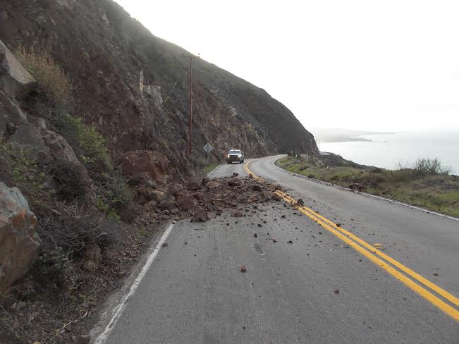 Mud slides shut down portion of Highway 1