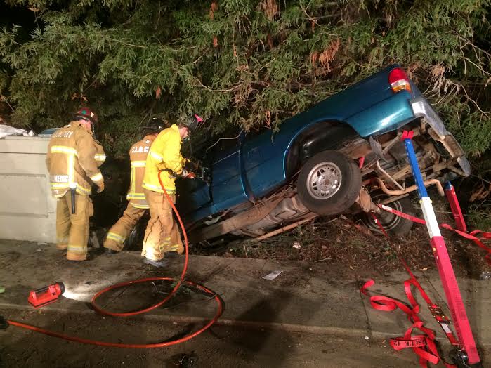 DUI-prone driver narrowly misses SLO creek
