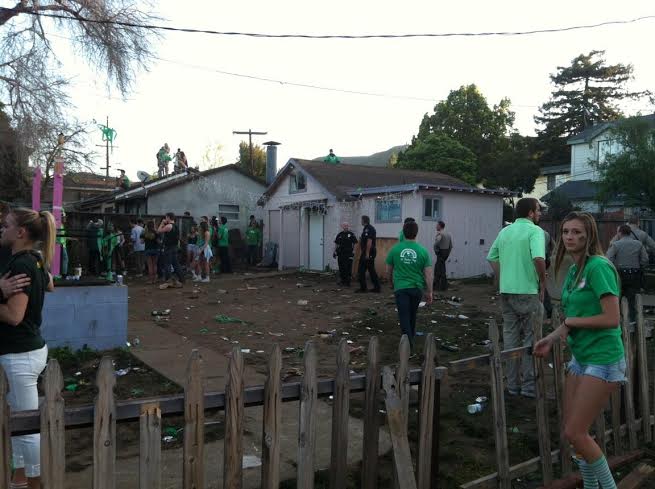 Photos of San Luis Obispo garage roof collapsing