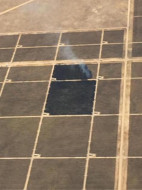 Grass fire at Topaz Solar Farm