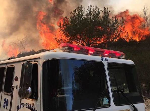 Video of grass fire off Highway 101 near Buellton