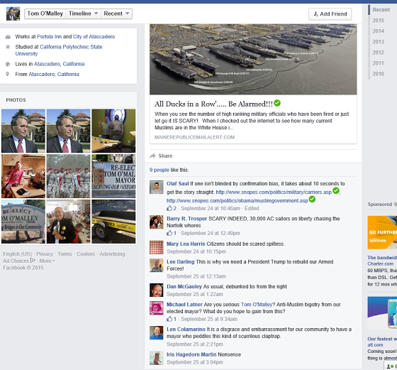 Mayor Tom O’Malley under fire for anti-Muslim post