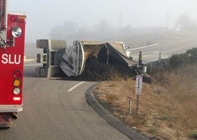 Truck spills human biosolid waste near Cambria