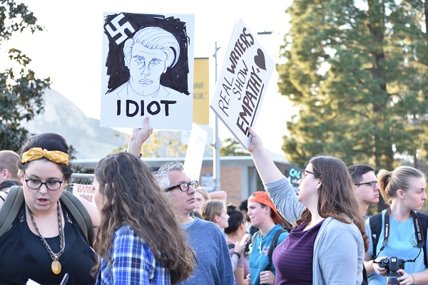 Milo Yiannopoulos protest at Cal Poly, photos