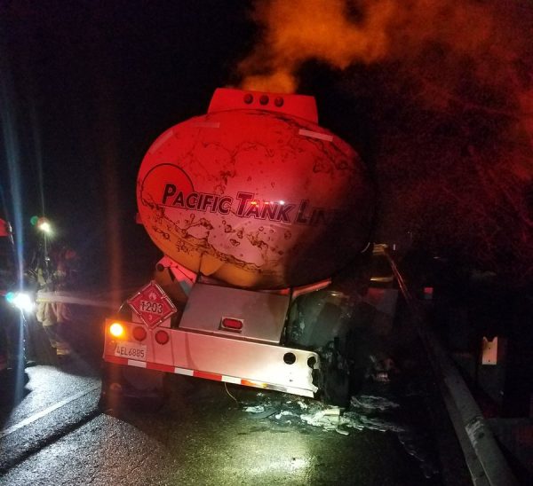 Truck fire and four vehicle crash shut down Highway 101