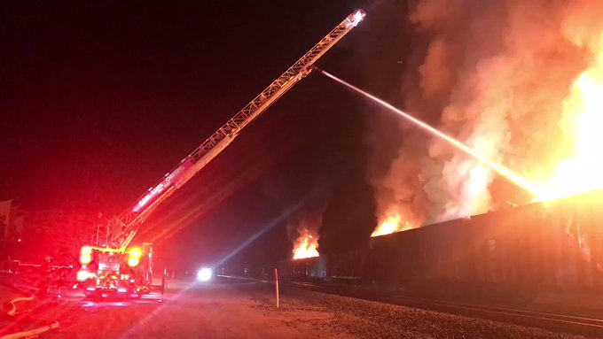 Dangerous train car fire in San Luis Obispo