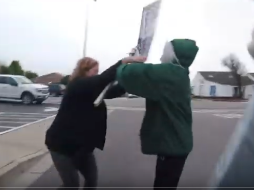 SLO County music teacher attacks picketers, video