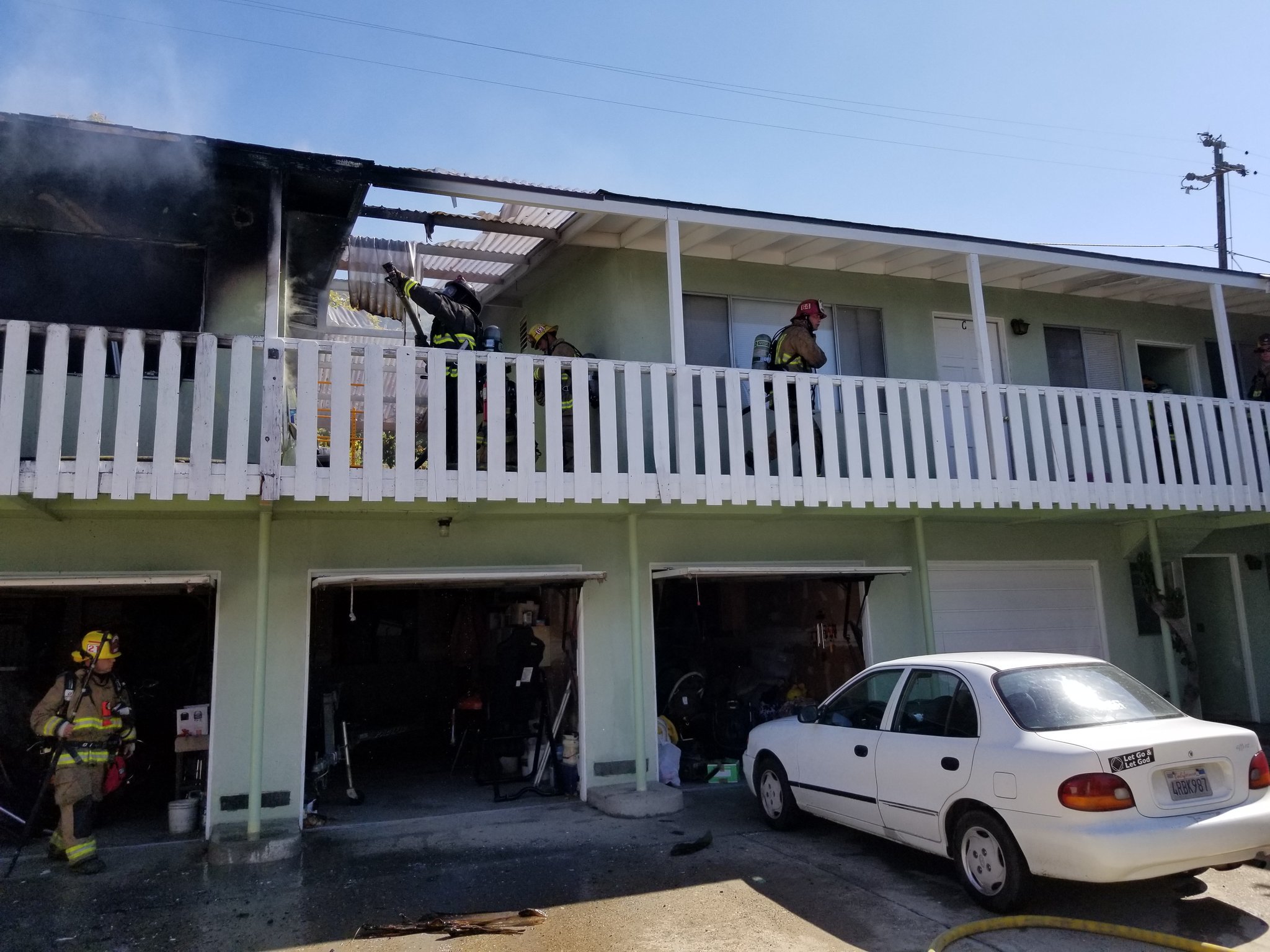 Shell Beach fire displaces three families