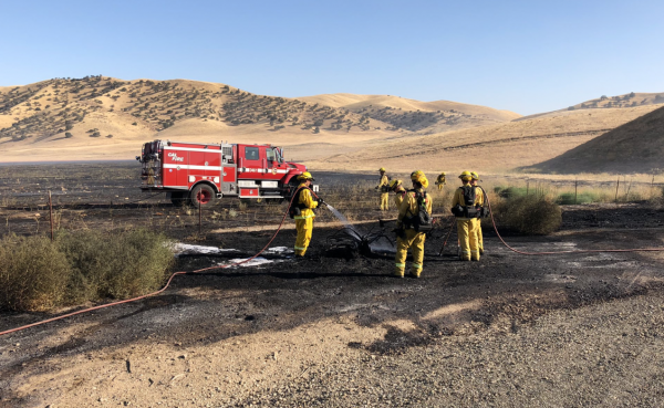 Firefighters battled four fires Wednesday in SLO County