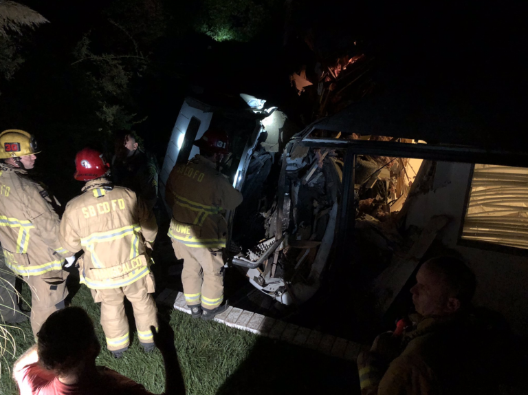 Airborne car flies 150 feet, trashes Santa Ynez home