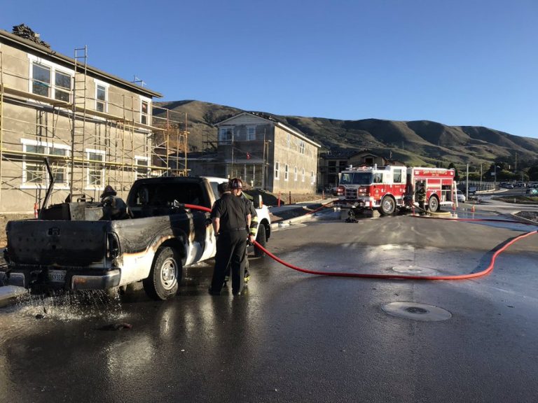 Propane tank ignites fire in pickup in SLO