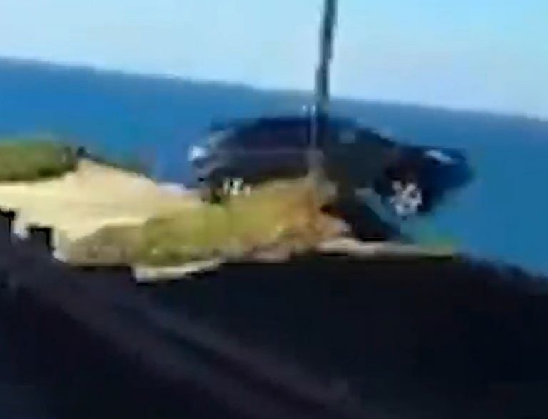 Car drives off California cliff, then disappears