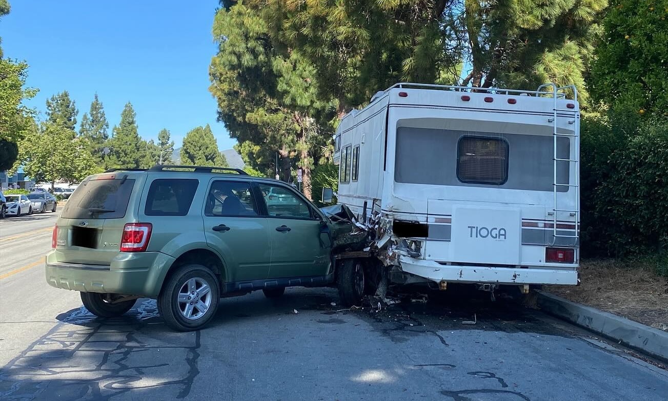 SUV crashes into motor home on Prado Road in San Luis Obispo