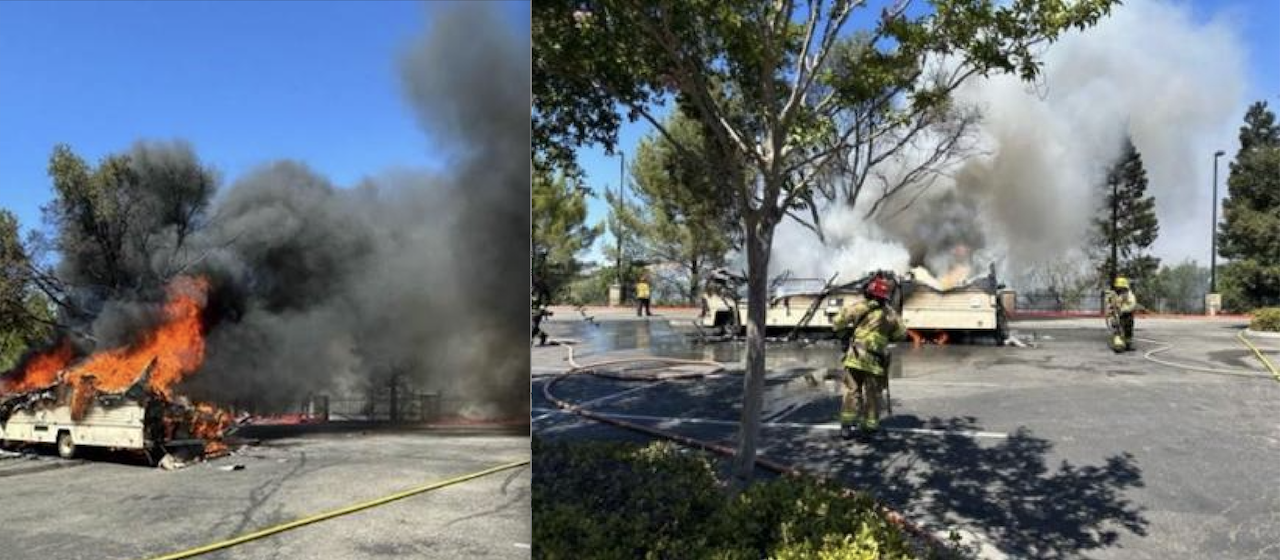 Fire in Atascadero destroys RV, injures owner, spreads to riverbed
