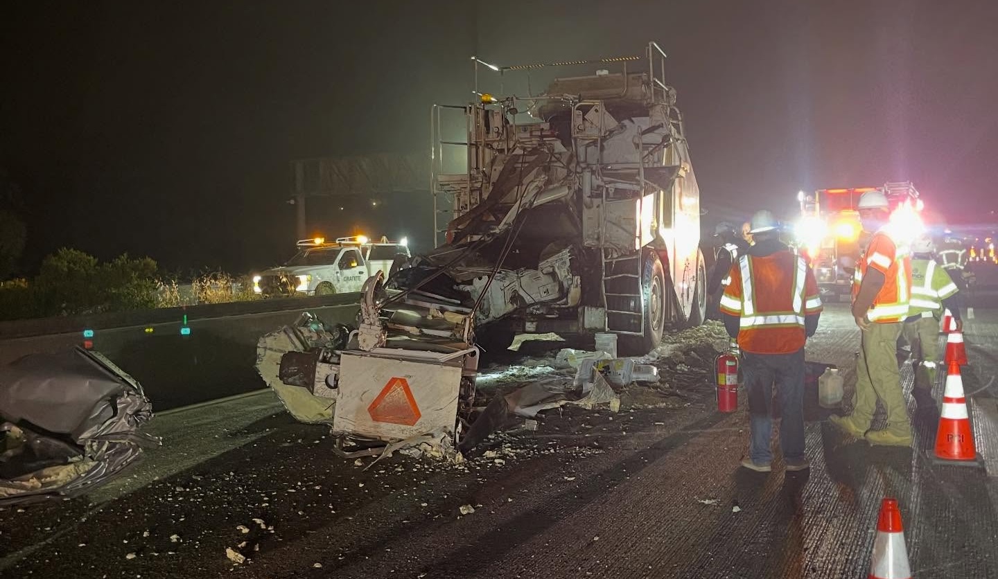 Semi-truck crashes into Highway 101 construction zone in Pismo Beach