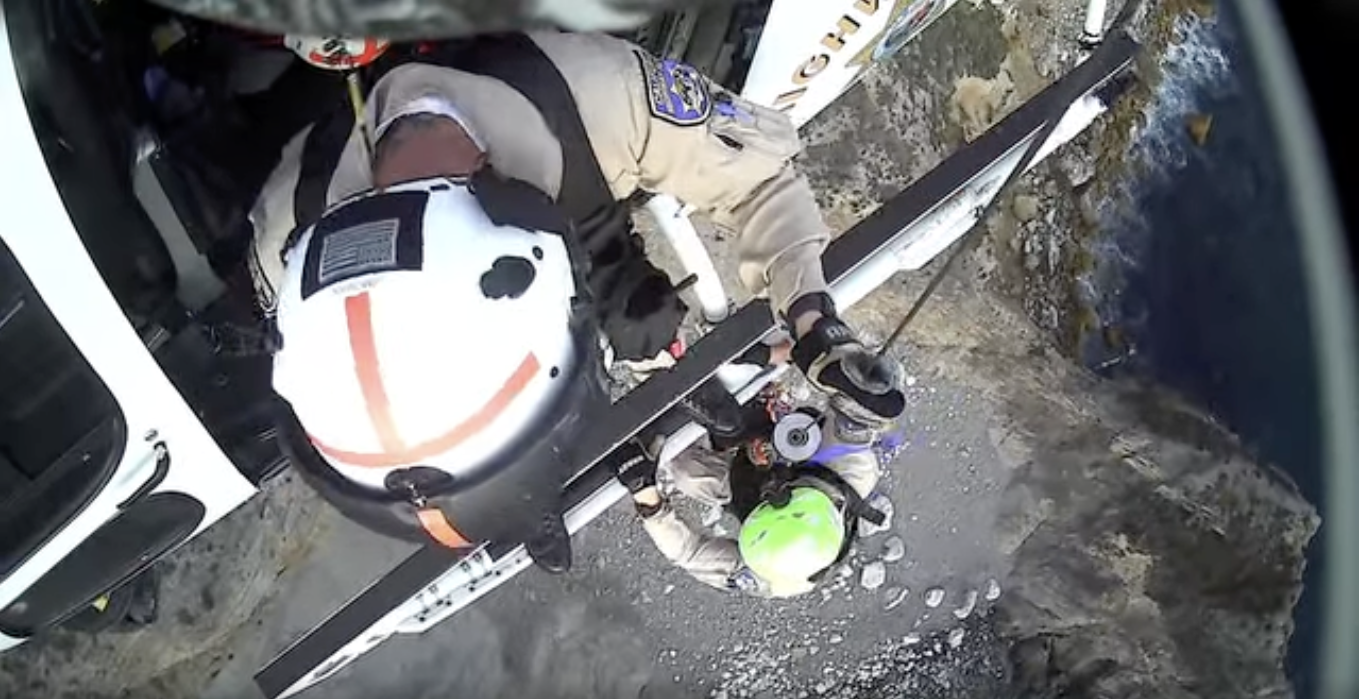 CHP helicopter airlifts two climbers from cliff by Big Sur